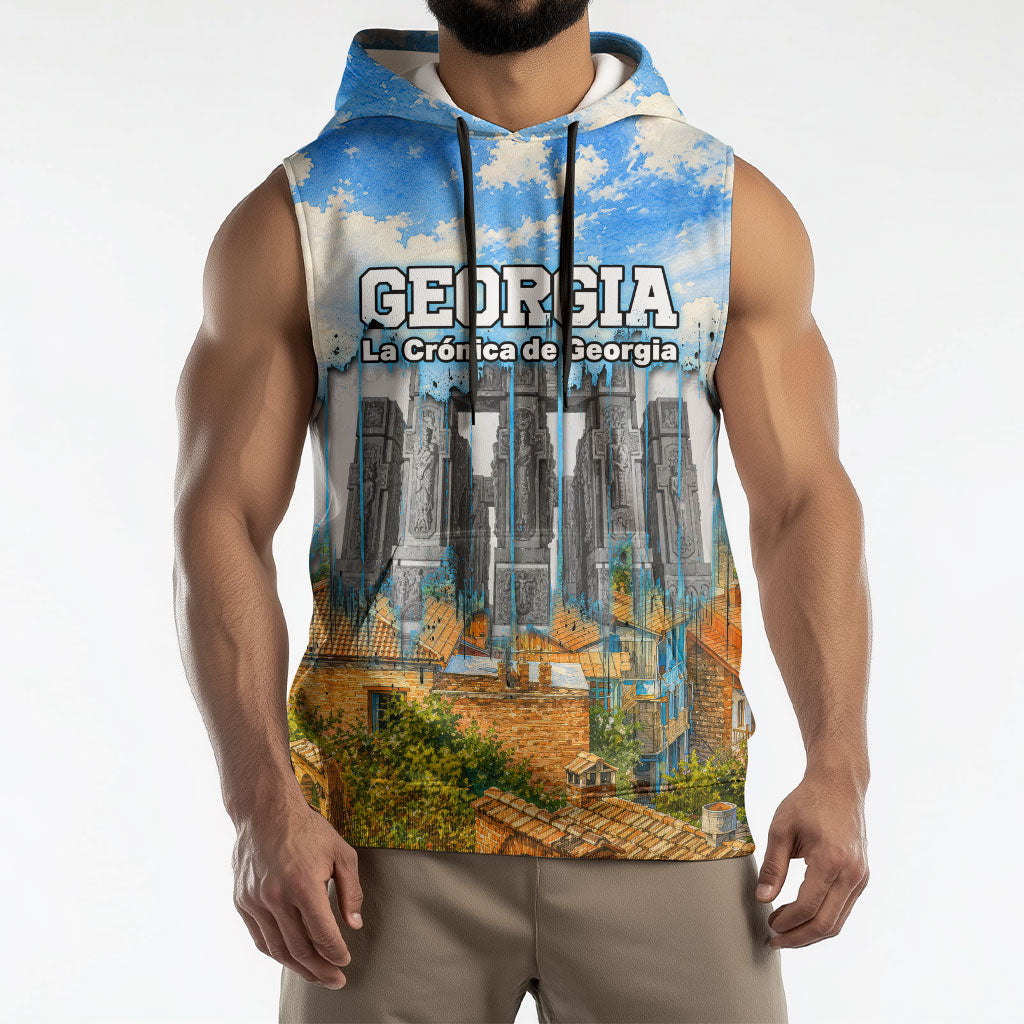 Chronicle of Georgia Sleeveless Hoodie Georgian Architecture - Church Of The Annunciation