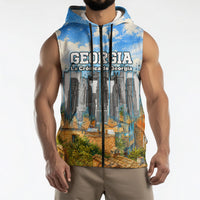 Chronicle of Georgia Sleeveless Zip Hoodie Georgian Architecture - Church Of The Annunciation