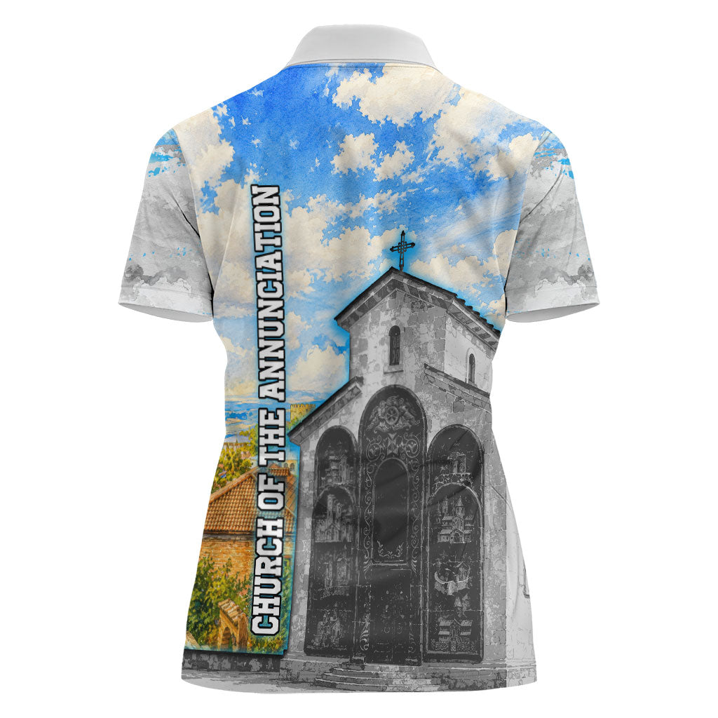 Chronicle of Georgia Women Polo Shirt Georgian Architecture - Church Of The Annunciation