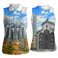 Chronicle of Georgia Women Sleeveless Polo Shirt Georgian Architecture - Church Of The Annunciation
