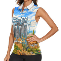 Chronicle of Georgia Women Sleeveless Polo Shirt Georgian Architecture - Church Of The Annunciation