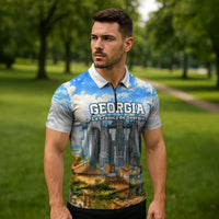 Chronicle of Georgia Zipper Polo Shirt Georgian Architecture - Church Of The Annunciation