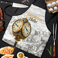 Georgia Tbilisi Clock Tower Apron Kartlis Deda Vintage Sketch Style