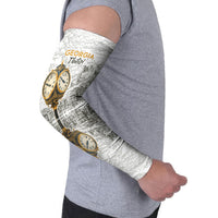 Georgia Tbilisi Clock Tower Arm Sleeves Kartlis Deda Vintage Sketch Style