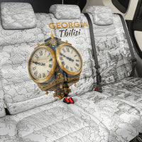 Georgia Tbilisi Clock Tower Back Car Seat Cover Kartlis Deda Vintage Sketch Style