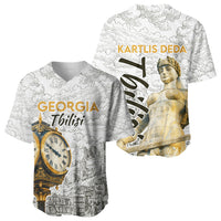 Georgia Tbilisi Clock Tower Baseball Jersey Kartlis Deda Vintage Sketch Style