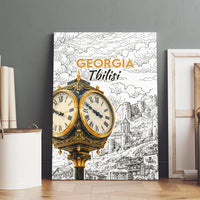 Georgia Tbilisi Clock Tower Canvas Wall Art Kartlis Deda Vintage Sketch Style
