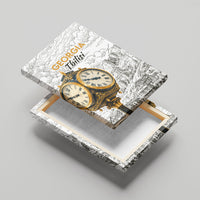 Georgia Tbilisi Clock Tower Canvas Wall Art Kartlis Deda Vintage Sketch Style