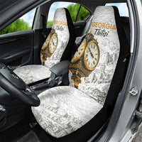 Georgia Tbilisi Clock Tower Car Seat Cover Kartlis Deda Vintage Sketch Style