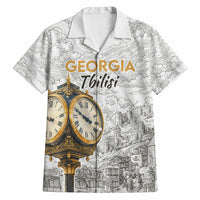 Georgia Tbilisi Clock Tower Hawaiian Shirt Kartlis Deda Vintage Sketch Style