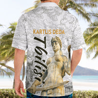 Georgia Tbilisi Clock Tower Hawaiian Shirt Kartlis Deda Vintage Sketch Style