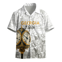 Georgia Tbilisi Clock Tower Kid Hawaiian Shirt Kartlis Deda Vintage Sketch Style