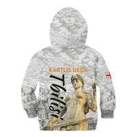 Georgia Tbilisi Clock Tower Kid Hoodie Kartlis Deda Vintage Sketch Style