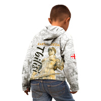 Georgia Tbilisi Clock Tower Kid Hoodie Kartlis Deda Vintage Sketch Style