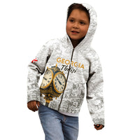 Georgia Tbilisi Clock Tower Kid Hoodie Kartlis Deda Vintage Sketch Style