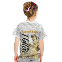 Georgia Tbilisi Clock Tower Kid T Shirt Kartlis Deda Vintage Sketch Style