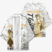 Georgia Tbilisi Clock Tower Kimono Kartlis Deda Vintage Sketch Style