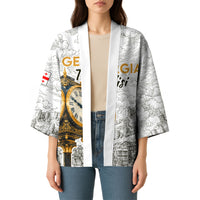 Georgia Tbilisi Clock Tower Kimono Kartlis Deda Vintage Sketch Style