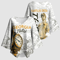 Georgia Tbilisi Clock Tower Kimono Sleeve Blouse Kartlis Deda Vintage Sketch Style
