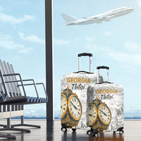 Georgia Tbilisi Clock Tower Luggage Cover Kartlis Deda Vintage Sketch Style