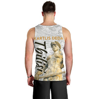 Georgia Tbilisi Clock Tower Men Tank Top Kartlis Deda Vintage Sketch Style