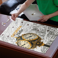 Georgia Tbilisi Clock Tower Puzzle Kartlis Deda Vintage Sketch Style