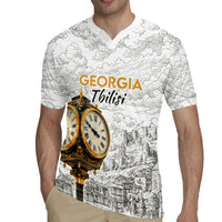 Georgia Tbilisi Clock Tower Rugby Jersey Kartlis Deda Vintage Sketch Style