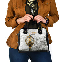 Georgia Tbilisi Clock Tower Shoulder Handbag Kartlis Deda Vintage Sketch Style