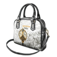 Georgia Tbilisi Clock Tower Shoulder Handbag Kartlis Deda Vintage Sketch Style