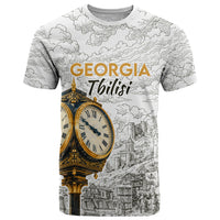 Georgia Tbilisi Clock Tower T Shirt Kartlis Deda Vintage Sketch Style