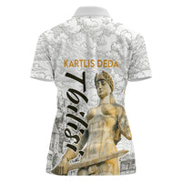 Georgia Tbilisi Clock Tower Women Polo Shirt Kartlis Deda Vintage Sketch Style