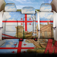 Georgia National Flag Back Car Seat Cover Tbilisi Clock Tower Heritage Sky Art