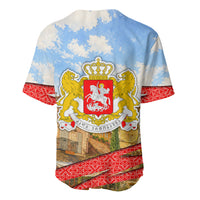 Georgia National Flag Baseball Jersey Tbilisi Clock Tower Heritage Sky Art