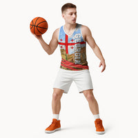 Georgia National Flag Basketball Jersey Tbilisi Clock Tower Heritage Sky Art