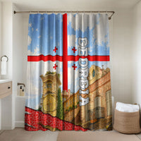 Georgia National Flag Bathroom Set Tbilisi Clock Tower Heritage Sky Art