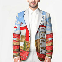 Georgia National Flag Blazer Tbilisi Clock Tower Heritage Sky Art
