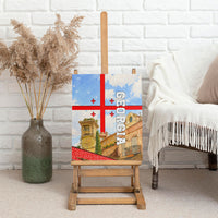 Georgia National Flag Canvas Wall Art Tbilisi Clock Tower Heritage Sky Art
