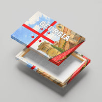 Georgia National Flag Canvas Wall Art Tbilisi Clock Tower Heritage Sky Art