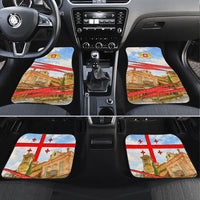 Georgia National Flag Car Mats Tbilisi Clock Tower Heritage Sky Art