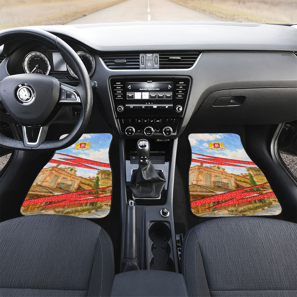 Georgia National Flag Car Mats Tbilisi Clock Tower Heritage Sky Art