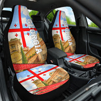Georgia National Flag Car Seat Cover Tbilisi Clock Tower Heritage Sky Art