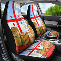 Georgia National Flag Car Seat Cover Tbilisi Clock Tower Heritage Sky Art
