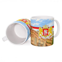 Georgia National Flag Ceramic Mug Tbilisi Clock Tower Heritage Sky Art