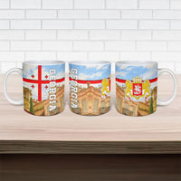 Georgia National Flag Ceramic Mug Tbilisi Clock Tower Heritage Sky Art