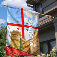 Georgia National Flag Garden Flag Tbilisi Clock Tower Heritage Sky Art