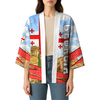 Georgia National Flag Kimono Tbilisi Clock Tower Heritage Sky Art