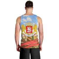 Georgia National Flag Men Tank Top Tbilisi Clock Tower Heritage Sky Art