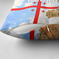 Georgia National Flag Pillow Cover Tbilisi Clock Tower Heritage Sky Art
