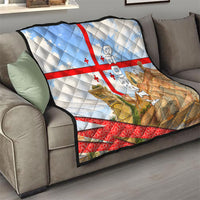 Georgia National Flag Quilt Tbilisi Clock Tower Heritage Sky Art