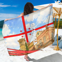 Georgia National Flag Sarong Tbilisi Clock Tower Heritage Sky Art
